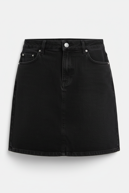 Jupe Jean Noire Mini Décontractée Confortable