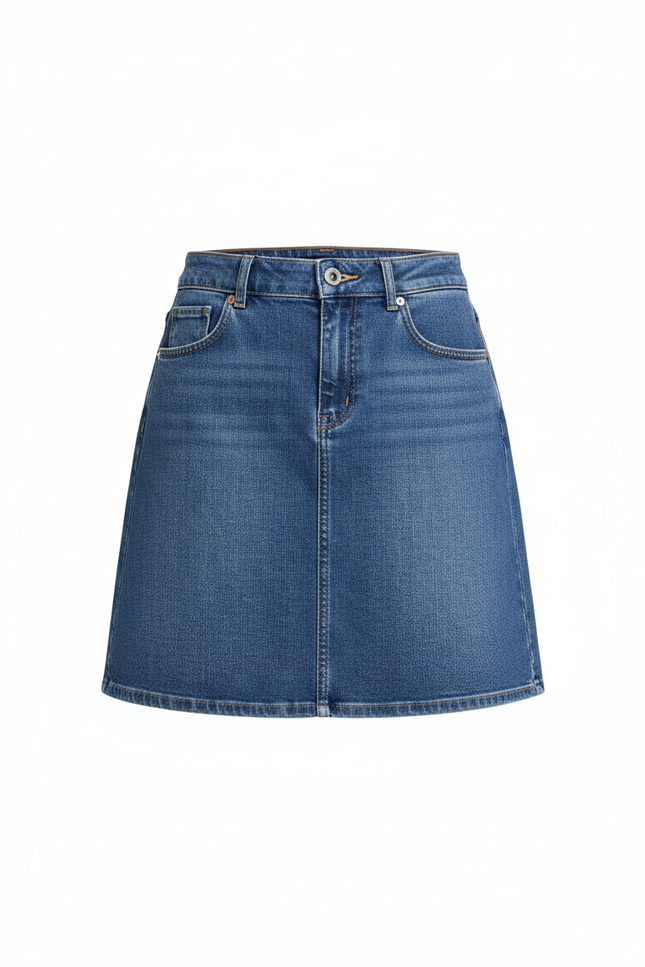 Jupe Jean Coupe Trapèze Bleu Délavé Décontractée