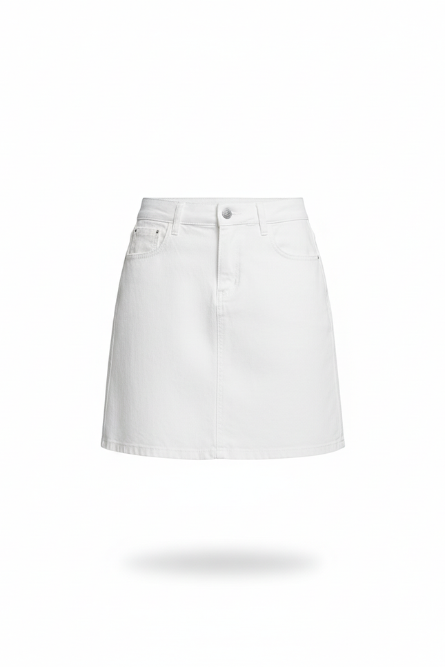 Jupe Jean Blanche A-Line Décontractée