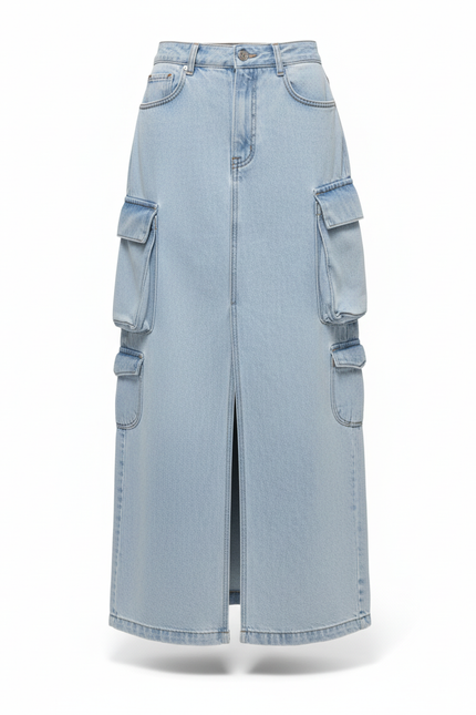 Jupe Jean Cargo Fendue Chic