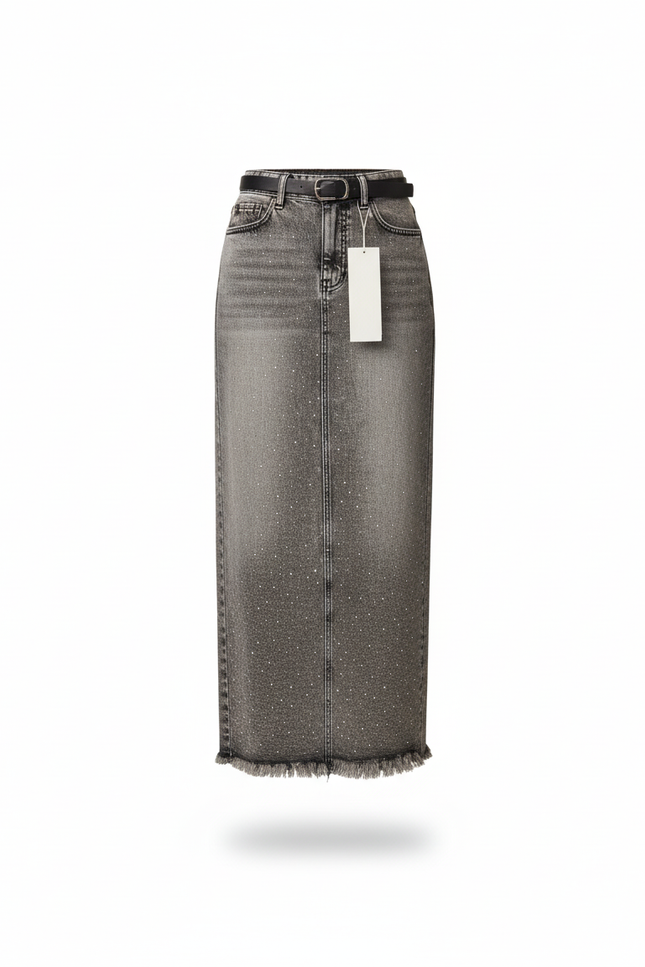 Jupe Jean Strass Longue Chic