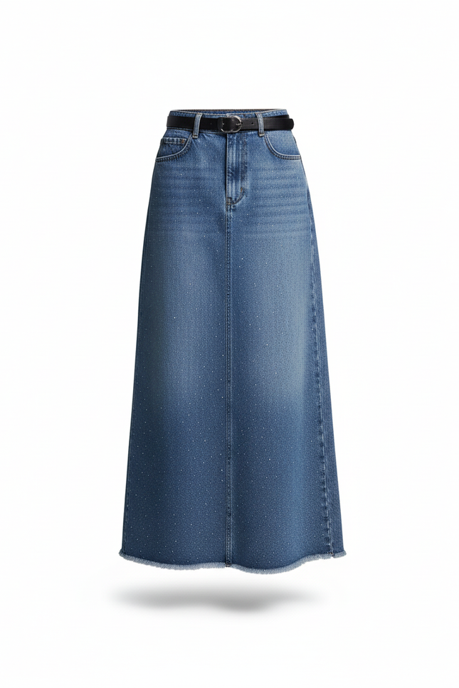 Jupe Jean Longue Pailletée Tendance