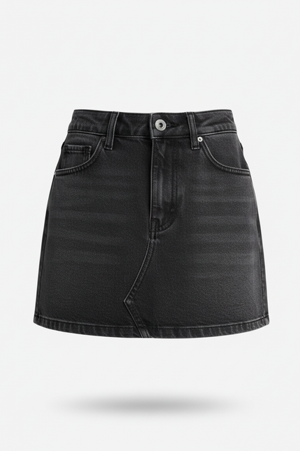 Jupe Jean Gris Délavé Mini Chic
