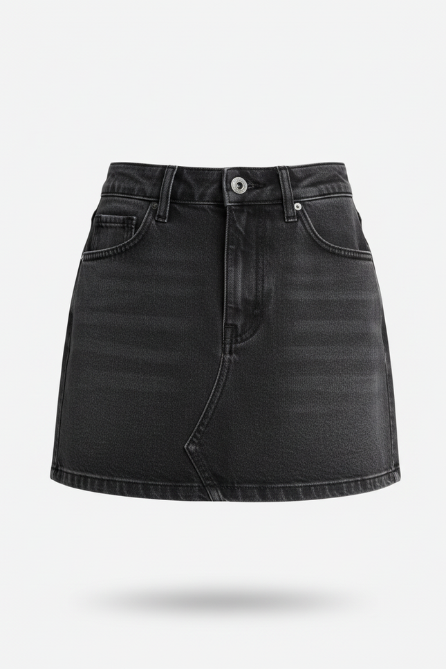 Jupe Jean Gris Délavé Mini Chic