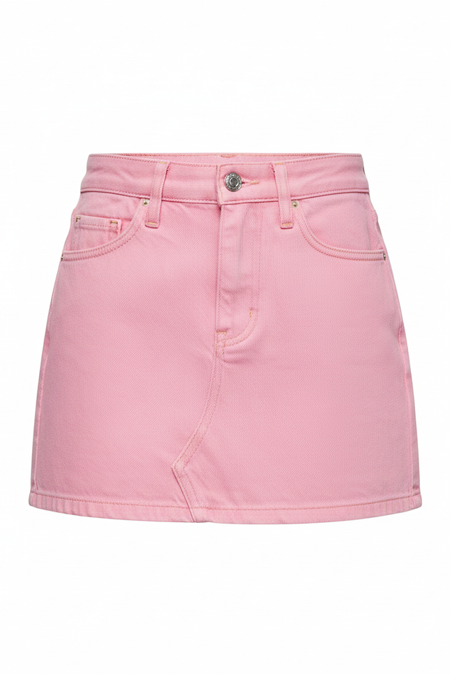 Jupe Jean Rose Taille Haute Estivale