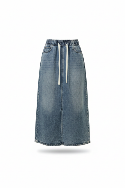 Jupe Jean A-Line Cordon De Serrage Décontractée