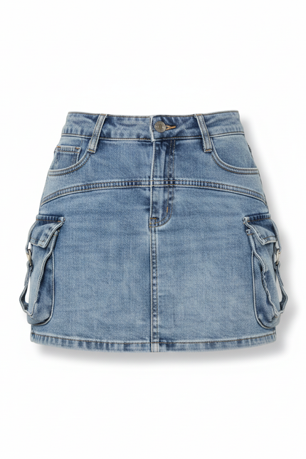 Jupe Jean Mini Cargo Décontractée Sportive