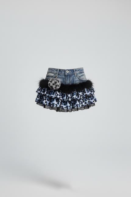 Jupe Jean Mini Imprimée Décontractée