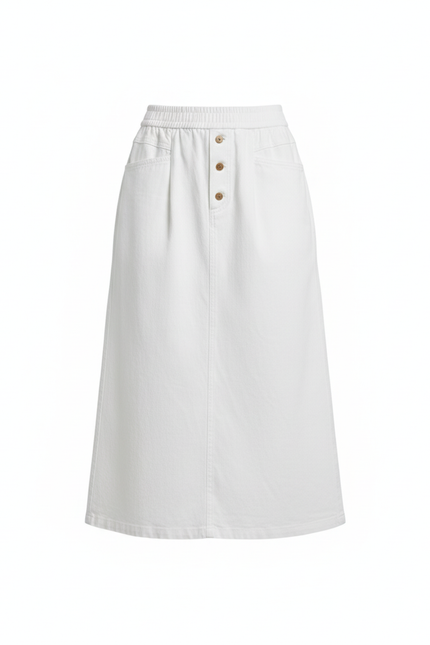 Jupe Jean Blanche Coupe A-Line Décontractée