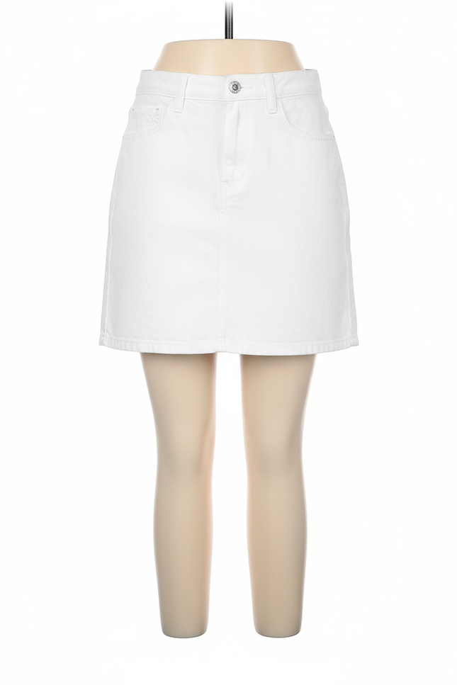 Jupe Jean Blanche Courte Décontractée