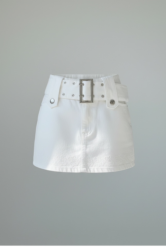 Jupe Jean Blanche Micro Sexy
