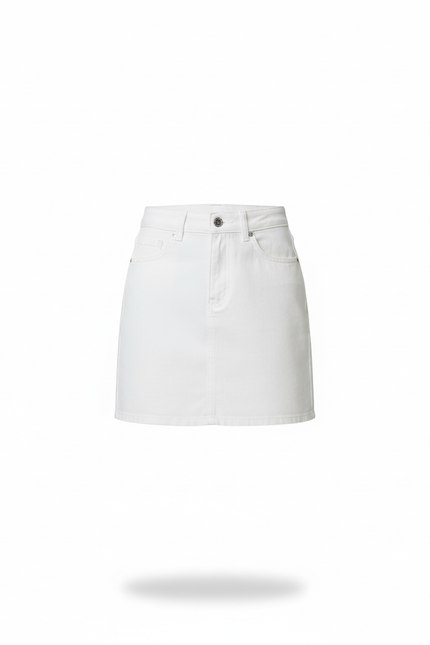 Jupe Jean Blanche Mini Décontractée Basique