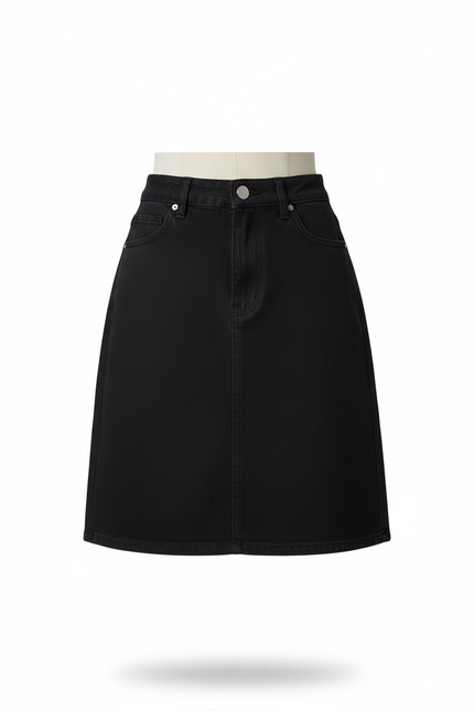 Jupe Jean Taille Haute Noire Chic