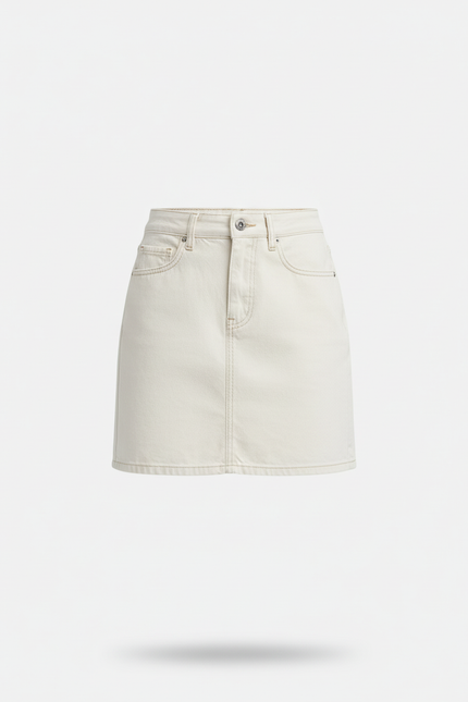 Jupe Jean Crème Courte Décontractée