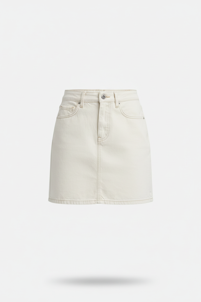 Jupe Jean Crème Courte Décontractée