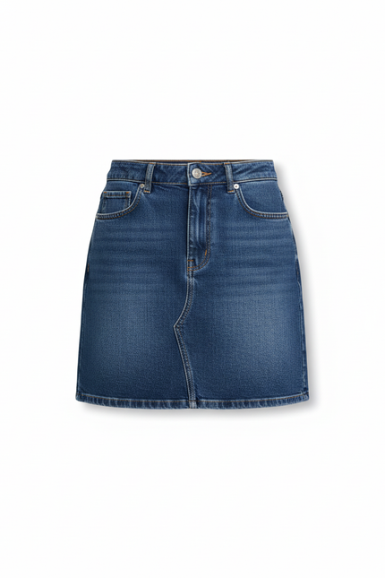 Jupe Jean Délavée Taille Haute Décontractée Souple