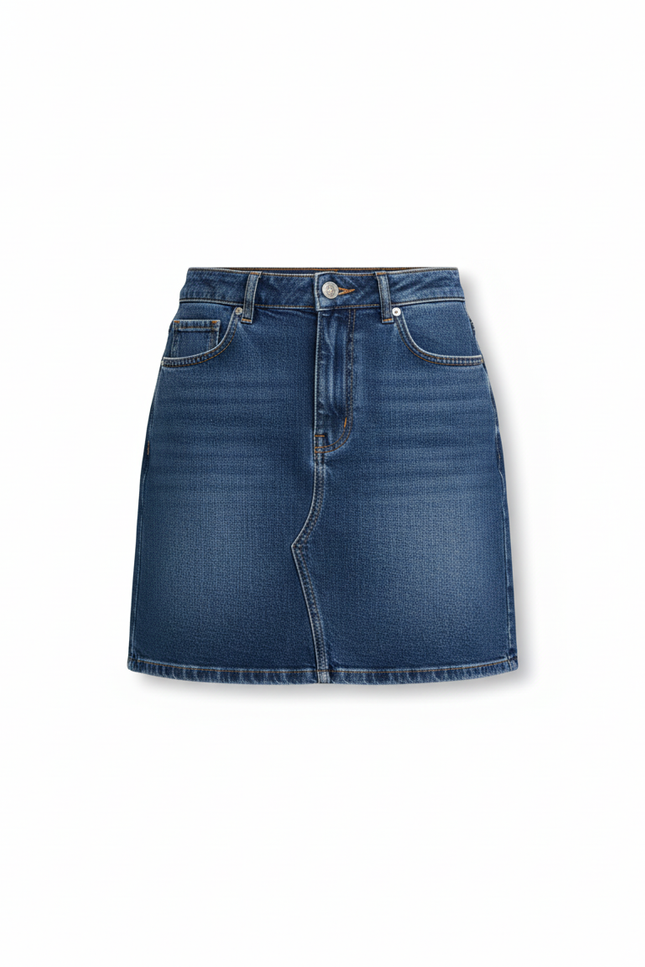 Jupe Jean Délavée Taille Haute Décontractée Souple