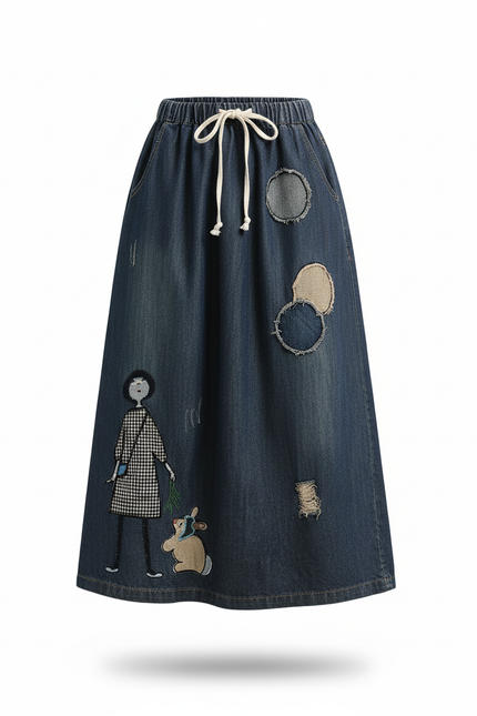 Jupe En Jean Avec Broderie