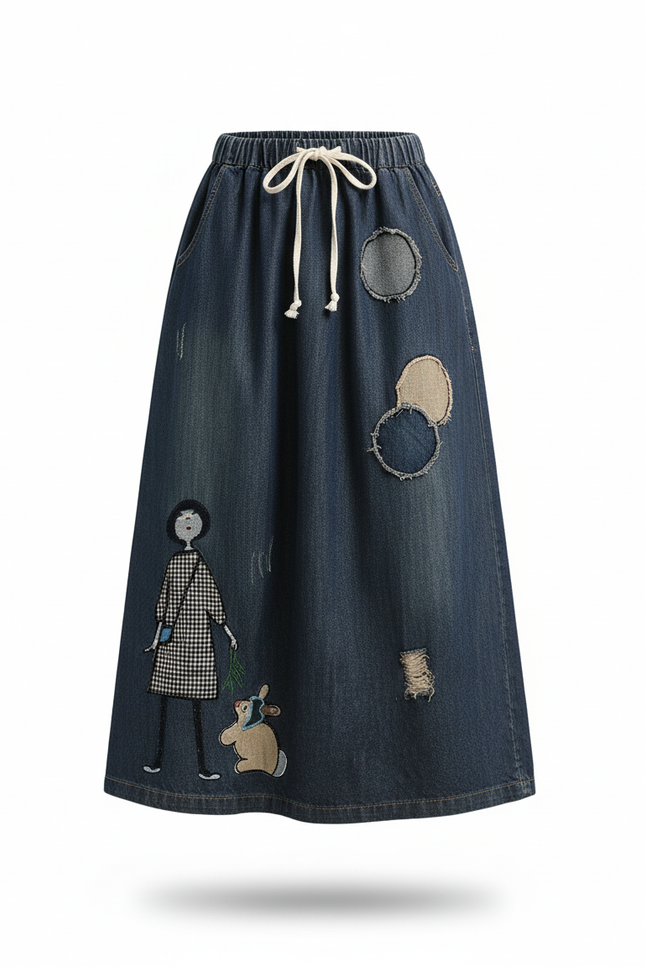 Jupe En Jean Avec Broderie