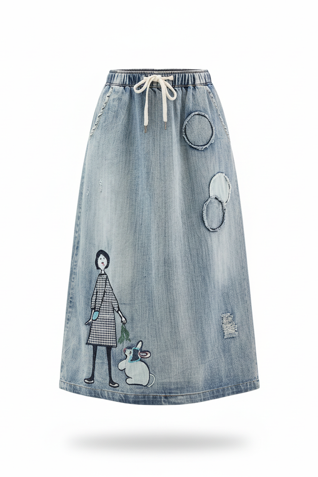 Jupe En Jean Brodée