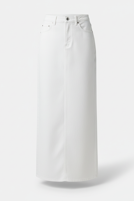 Jupe Jean Blanc Longue Décontractée