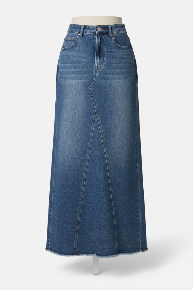 Jupe En Jean Moulante Longue