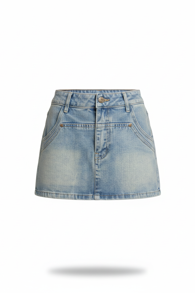 Jupe Jean Taille Haute Courte Y2K
