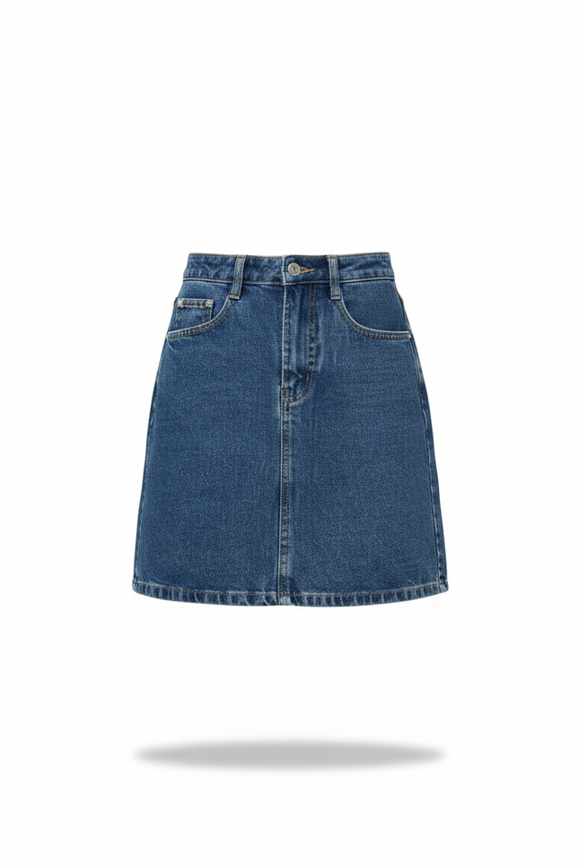 Jupe Jean Bleue Coupe Évasée Décontractée