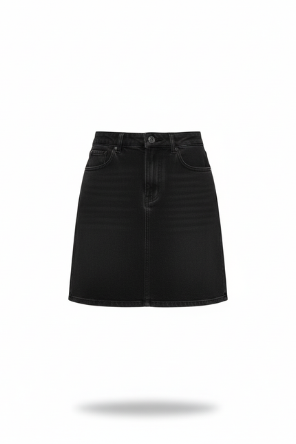 Jupe Jean Noire A-Line Décontractée