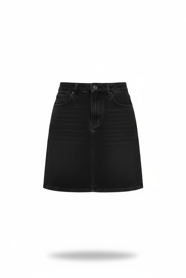 Jupe Jean Noire A-Line Décontractée