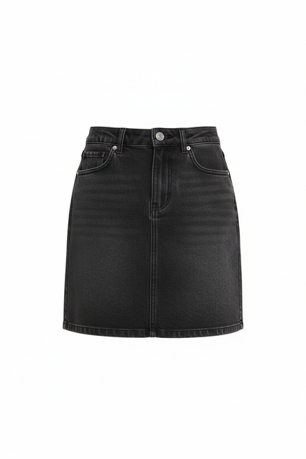 Jupe Jean Noir Délavé Mini Décontractée