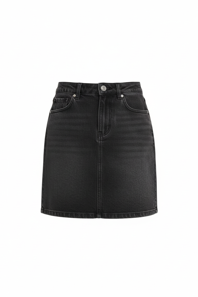 Jupe Jean Noir Délavé Mini Décontractée