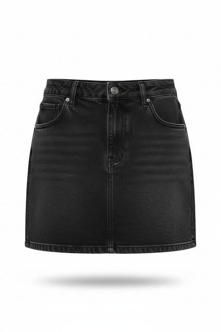 Jupe Jean Mini Gris Délavé Décontractée