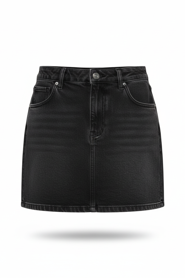 Jupe Jean Mini Gris Délavé Décontractée