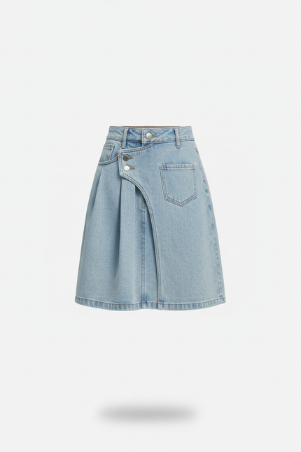 Jupe Jean Croisée Plissée Vintage