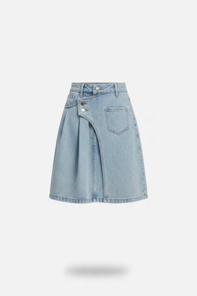 Jupe Jean Croisée Plissée Vintage