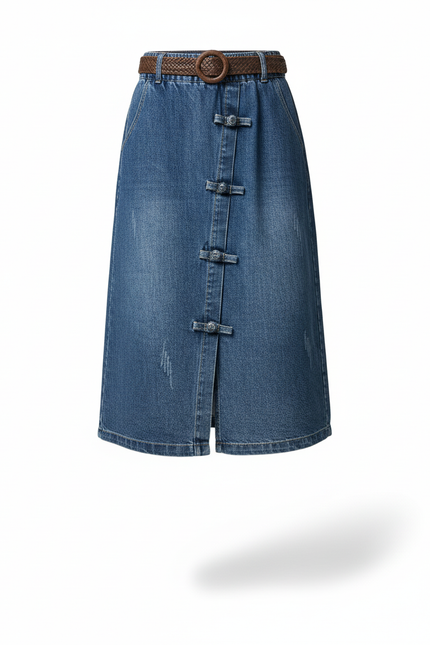 Jupe Jean Brandebourgs Fendue Chic