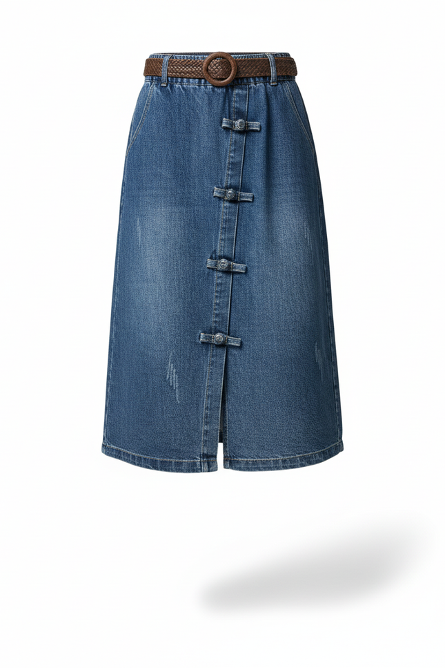 Jupe Jean Brandebourgs Fendue Chic