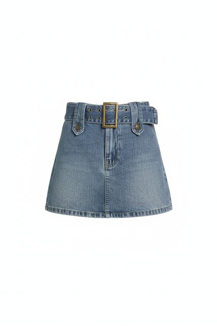 Jupe Jean Taille Haute A-Line Chic