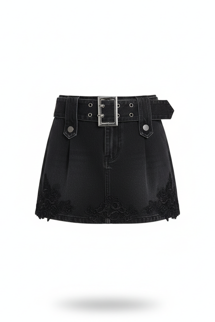 Jupe En Jean Noir Sans Fente
