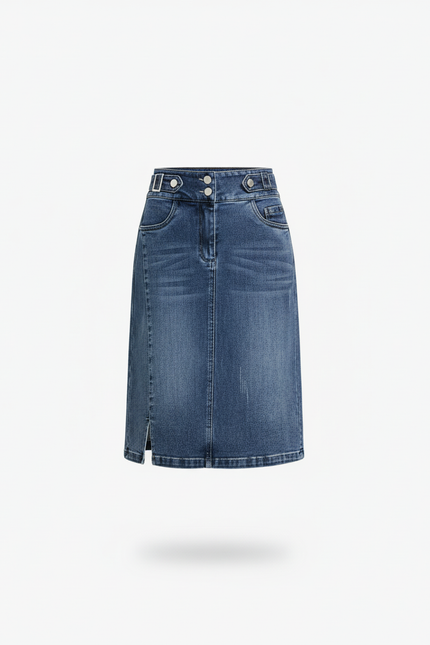 Jupe En Jean Crayon Taille Haute