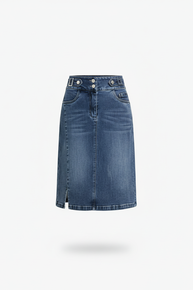 Jupe En Jean Crayon Taille Haute