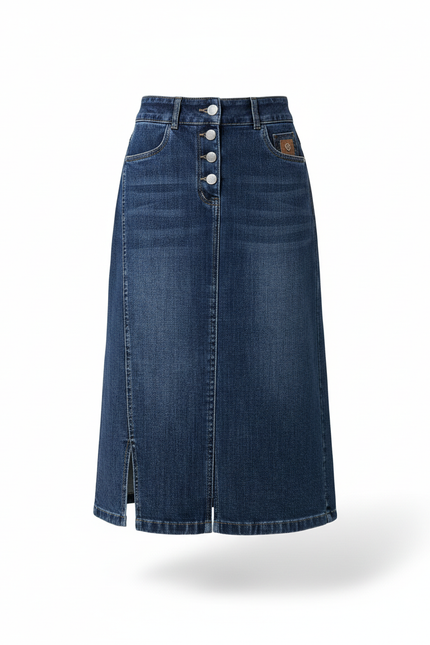 Jupe Jean A-Line Fendue Chic