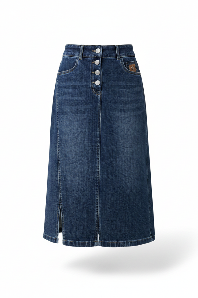 Jupe Jean A-Line Fendue Chic