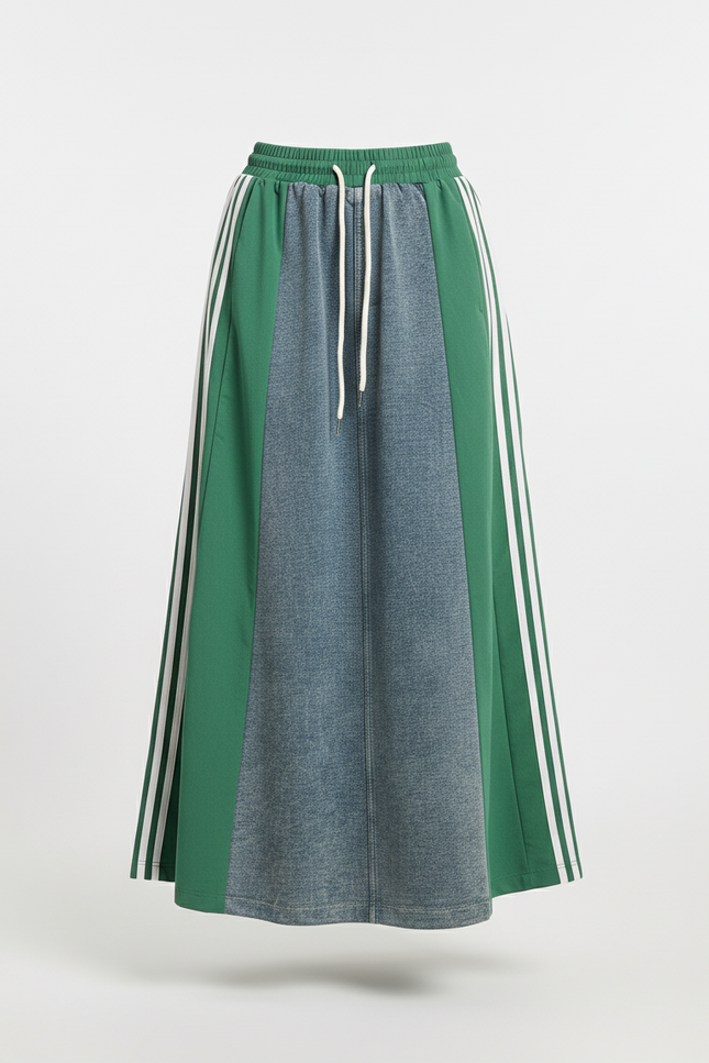 Jupe Jean Patchwork Longue Décontractée