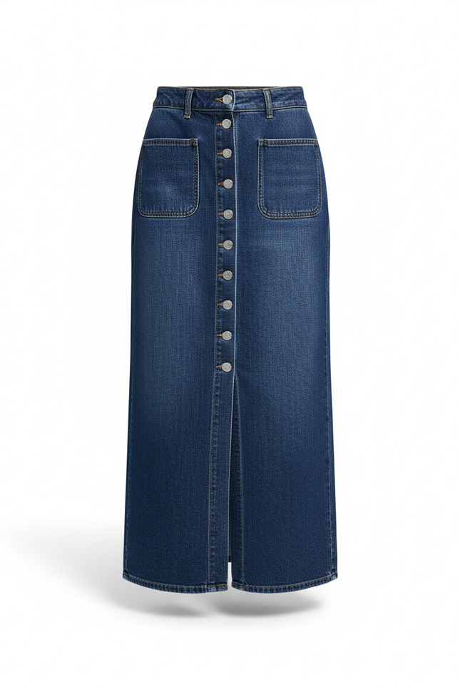 Jupe En Jean Longue Avec Fente